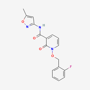 molecular formula C17H14FN3O4 B2660301 1-((2-fluorobenzyl)oxy)-N-(5-methylisoxazol-3-yl)-2-oxo-1,2-dihydropyridine-3-carboxamide CAS No. 868679-25-8