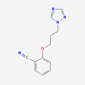 molecular formula C12H12N4O B2660309 2-[3-(1H-1,2,4-triazol-1-yl)propoxy]benzonitrile CAS No. 695158-11-3