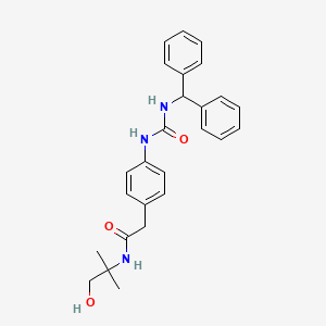 2-(4-(3-benzhydrylureido)phenyl)-N-(1-hydroxy-2-methylpropan-2-yl)acetamide