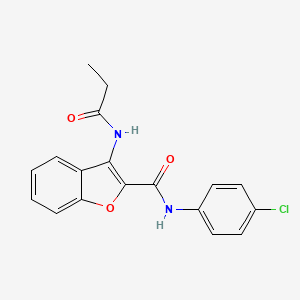 molecular formula C18H15ClN2O3 B2660314 N-(4-chlorophenyl)-3-propionamidobenzofuran-2-carboxamide CAS No. 160461-32-5