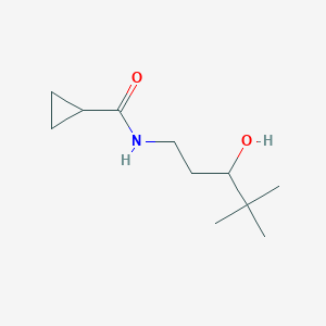 molecular formula C11H21NO2 B2660316 N-(3-hydroxy-4,4-dimethylpentyl)cyclopropanecarboxamide CAS No. 1396854-16-2