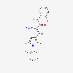 B2660319 (E)-2-cyano-3-[1-(2,4-dimethylphenyl)-2,5-dimethylpyrrol-3-yl]-N-(2-fluorophenyl)prop-2-enamide CAS No. 351190-49-3
