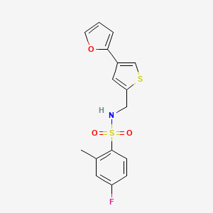 4-fluoro-N-{[4-(furan-2-yl)thiophen-2-yl]methyl}-2-methylbenzene-1-sulfonamide