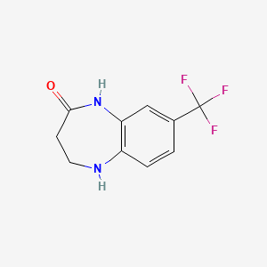 molecular formula C10H9F3N2O B2660326 8-(trifluoromethyl)-1,3,4,5-tetrahydro-2H-1,5-benzodiazepin-2-one CAS No. 37040-48-5