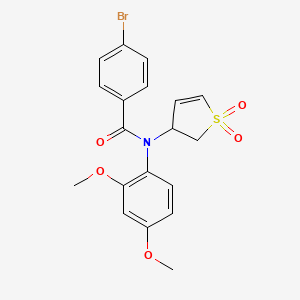 molecular formula C19H18BrNO5S B2660327 4-bromo-N-(2,4-dimethoxyphenyl)-N-(1,1-dioxido-2,3-dihydrothiophen-3-yl)benzamide CAS No. 852439-43-1