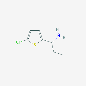 molecular formula C7H10ClNS B2660329 1-(5-Chlorothien-2-yl)propan-1-amine CAS No. 303070-22-6