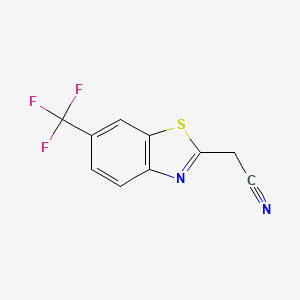 molecular formula C10H5F3N2S B2660330 2-[6-(trifluoromethyl)-1,3-benzothiazol-2-yl]acetonitrile CAS No. 1314518-62-1