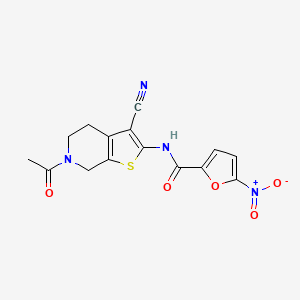 N-(6-acetyl-3-cyano-4,5,6,7-tetrahydrothieno[2,3-c]pyridin-2-yl)-5-nitrofuran-2-carboxamide
