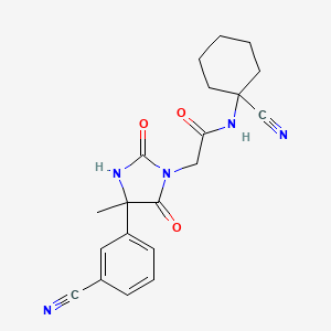 molecular formula C20H21N5O3 B2660338 N-(1-cyanocyclohexyl)-2-[4-(3-cyanophenyl)-4-methyl-2,5-dioxoimidazolidin-1-yl]acetamide CAS No. 1252485-20-3