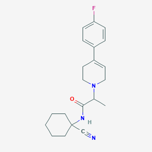molecular formula C21H26FN3O B2660343 N-(1-Cyanocyclohexyl)-2-[4-(4-fluorophenyl)-3,6-dihydro-2H-pyridin-1-yl]propanamide CAS No. 2174599-64-3