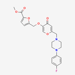 molecular formula C23H23FN2O6 B2660344 methyl 5-(((6-((4-(4-fluorophenyl)piperazin-1-yl)methyl)-4-oxo-4H-pyran-3-yl)oxy)methyl)furan-2-carboxylate CAS No. 898418-31-0