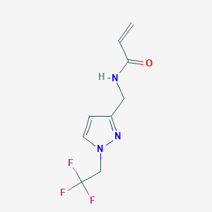 molecular formula C9H10F3N3O B2660346 N-[[1-(2,2,2-Trifluoroethyl)pyrazol-3-yl]methyl]prop-2-enamide CAS No. 2361640-27-7