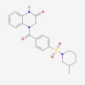 4-(4-((3-methylpiperidin-1-yl)sulfonyl)benzoyl)-3,4-dihydroquinoxalin-2(1H)-one