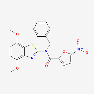 molecular formula C21H17N3O6S B2660349 N-benzyl-N-(4,7-dimethoxybenzo[d]thiazol-2-yl)-5-nitrofuran-2-carboxamide CAS No. 899963-98-5