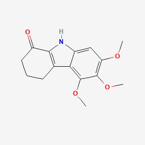 molecular formula C15H17NO4 B2660350 5,6,7-trimethoxy-2,3,4,9-tetrahydro-1H-carbazol-1-one CAS No. 92647-26-2