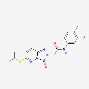N-(3-fluoro-4-methylphenyl)-2-(6-(isopropylthio)-3-oxo-[1,2,4]triazolo[4,3-b]pyridazin-2(3H)-yl)acetamide