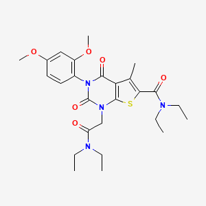 1-(2-(diethylamino)-2-oxoethyl)-3-(2,4-dimethoxyphenyl)-N,N-diethyl-5-methyl-2,4-dioxo-1,2,3,4-tetrahydrothieno[2,3-d]pyrimidine-6-carboxamide