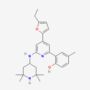 2-(4-(5-Ethylfuran-2-yl)-6-(2,2,6,6-tetramethylpiperidin-4-ylamino)pyridin-2-yl)-4-methylphenol