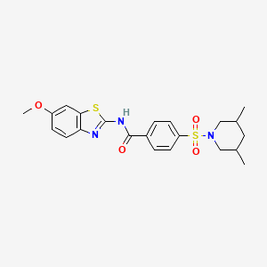 molecular formula C22H25N3O4S2 B2660369 4-((3,5-dimethylpiperidin-1-yl)sulfonyl)-N-(6-methoxybenzo[d]thiazol-2-yl)benzamide CAS No. 361167-22-8