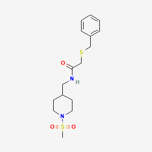 2-(benzylthio)-N-((1-(methylsulfonyl)piperidin-4-yl)methyl)acetamide