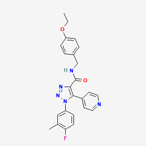 molecular formula C24H22FN5O2 B2660375 N-(4-ethoxybenzyl)-1-(4-fluoro-3-methylphenyl)-5-(pyridin-4-yl)-1H-1,2,3-triazole-4-carboxamide CAS No. 1251613-59-8