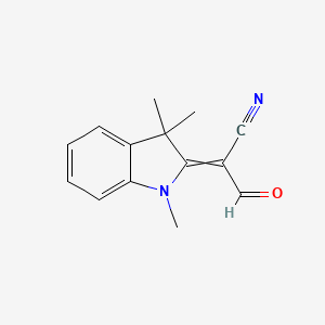 molecular formula C14H14N2O B2660379 Propanenitrile, 2-(1,3-dihydro-1,3,3-trimethyl-2H-indol-2-ylidene)-3-oxo- CAS No. 106421-82-3