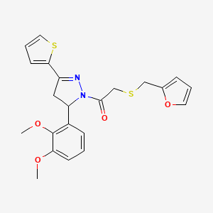 1-[3-(2,3-Dimethoxyphenyl)-5-thiophen-2-yl-3,4-dihydropyrazol-2-yl]-2-(furan-2-ylmethylsulfanyl)ethanone