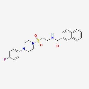 molecular formula C23H24FN3O3S B2660382 N-(2-((4-(4-fluorophenyl)piperazin-1-yl)sulfonyl)ethyl)-2-naphthamide CAS No. 897618-77-8
