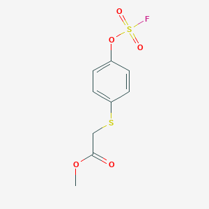 molecular formula C9H9FO5S2 B2660405 Methyl 2-(4-fluorosulfonyloxyphenyl)sulfanylacetate CAS No. 2411291-39-7