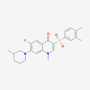 molecular formula C24H27FN2O3S B2660408 3-((3,4-dimethylphenyl)sulfonyl)-6-fluoro-1-methyl-7-(3-methylpiperidin-1-yl)quinolin-4(1H)-one CAS No. 892765-52-5