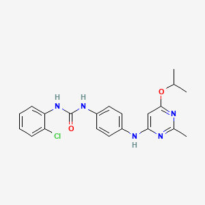 molecular formula C21H22ClN5O2 B2660412 1-(2-Chlorophenyl)-3-(4-((6-isopropoxy-2-methylpyrimidin-4-yl)amino)phenyl)urea CAS No. 946273-78-5