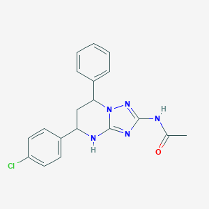 molecular formula C19H18ClN5O B266043 N-[5-(4-chlorophenyl)-7-phenyl-4,5,6,7-tetrahydro[1,2,4]triazolo[1,5-a]pyrimidin-2-yl]acetamide 