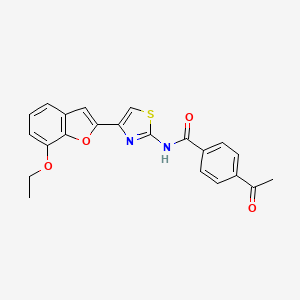 4-acetyl-N-(4-(7-ethoxybenzofuran-2-yl)thiazol-2-yl)benzamide