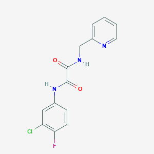 molecular formula C14H11ClFN3O2 B2660461 N'-(3-chloro-4-fluorophenyl)-N-(pyridin-2-ylmethyl)oxamide CAS No. 899748-80-2