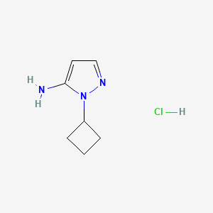 molecular formula C7H12ClN3 B2660479 1-cyclobutyl-1H-pyrazol-5-amine hydrochloride CAS No. 2137668-56-3