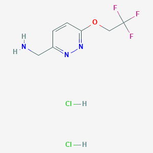 molecular formula C7H10Cl2F3N3O B2660492 [6-(2,2,2-Trifluoroethoxy)pyridazin-3-yl]methanamine dihydrochloride CAS No. 1955554-10-5