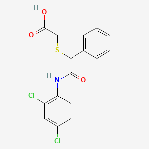 molecular formula C16H13Cl2NO3S B2660493 2-{[2-(2,4-Dichloroanilino)-2-oxo-1-phenylethyl]sulfanyl}acetic acid CAS No. 339109-36-3