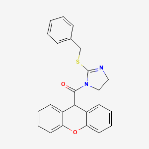 molecular formula C24H20N2O2S B2660495 (2-(benzylthio)-4,5-dihydro-1H-imidazol-1-yl)(9H-xanthen-9-yl)methanone CAS No. 851864-66-9
