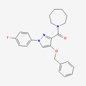 molecular formula C23H24FN3O2 B2660498 azepan-1-yl(4-(benzyloxy)-1-(4-fluorophenyl)-1H-pyrazol-3-yl)methanone CAS No. 1210193-59-1