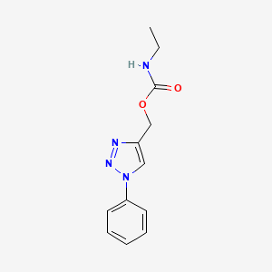 molecular formula C12H14N4O2 B2660501 (1-phenyl-1H-1,2,3-triazol-4-yl)methyl N-ethylcarbamate CAS No. 338757-06-5