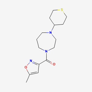 molecular formula C15H23N3O2S B2660515 (5-Methyl-1,2-oxazol-3-yl)-[4-(thian-4-yl)-1,4-diazepan-1-yl]methanone CAS No. 2320850-44-8