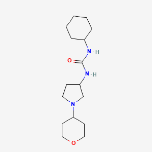 molecular formula C16H29N3O2 B2660533 1-Cyclohexyl-3-[1-(oxan-4-yl)pyrrolidin-3-yl]urea CAS No. 2415603-51-7