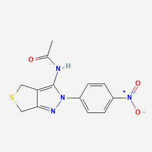 N-[2-(4-nitrophenyl)-4,6-dihydrothieno[3,4-c]pyrazol-3-yl]acetamide