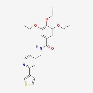 molecular formula C23H26N2O4S B2660546 3,4,5-triethoxy-N-((2-(thiophen-3-yl)pyridin-4-yl)methyl)benzamide CAS No. 2034307-59-8