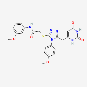 molecular formula C23H22N6O5S B2660547 2-((5-((2,6-dioxo-1,2,3,6-tetrahydropyrimidin-4-yl)methyl)-4-(4-methoxyphenyl)-4H-1,2,4-triazol-3-yl)thio)-N-(3-methoxyphenyl)acetamide CAS No. 852153-02-7