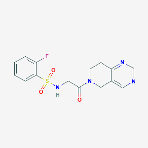 N-(2-(7,8-dihydropyrido[4,3-d]pyrimidin-6(5H)-yl)-2-oxoethyl)-2-fluorobenzenesulfonamide