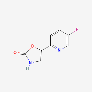 molecular formula C8H7FN2O2 B2660553 5-(5-Fluoropyridin-2-yl)-1,3-oxazolidin-2-one CAS No. 2229528-53-2