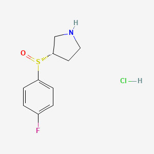 molecular formula C10H13ClFNOS B2660554 (3S)-3-((4-Fluorophenyl)sulfinyl)pyrrolidine hydrochloride CAS No. 1354025-28-7
