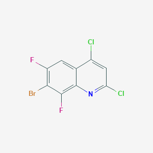 molecular formula C9H2BrCl2F2N B2660565 7-Bromo-2,4-dichloro-6,8-difluoroquinoline CAS No. 2106290-67-7