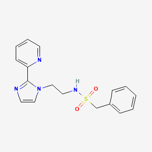 molecular formula C17H18N4O2S B2660566 1-phenyl-N-(2-(2-(pyridin-2-yl)-1H-imidazol-1-yl)ethyl)methanesulfonamide CAS No. 2034506-58-4